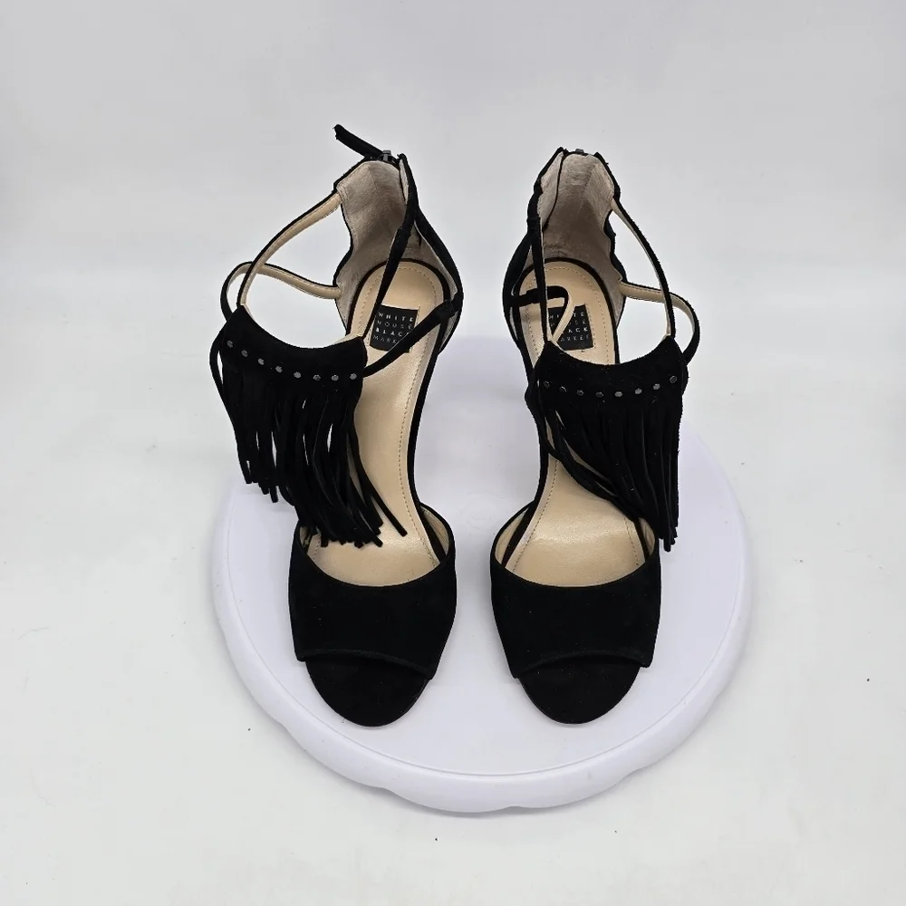 White House Black Market Shoes Women 7.5M Delilah Suede Fringe Heels
